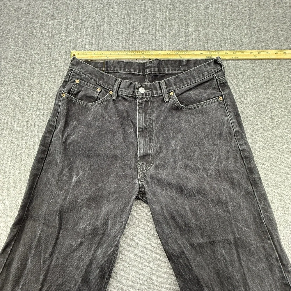 Levis 550 Jeans Mens 38x32 Black Denim Distressed‎ Relaxed Fit Pockets